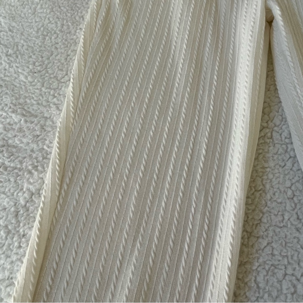 Onestep Up Cream Cable Knit Joggers Cozy Lounge Pants Medium - Picture 7 of 10
